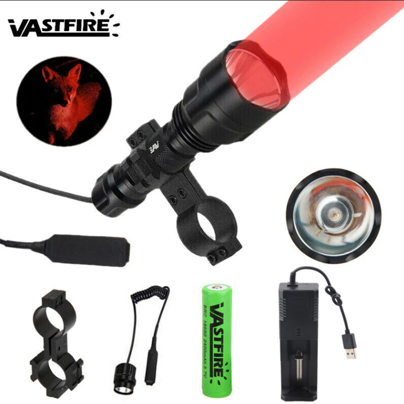 Zoom Lighting Kit - LED Tactical Hunting Flashlight Green/Red/White USB
