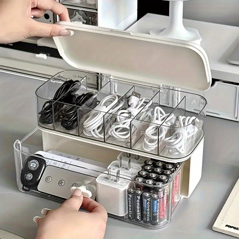 Home Office Jobs - Double Layer Transparent Desktop Cable Organizer