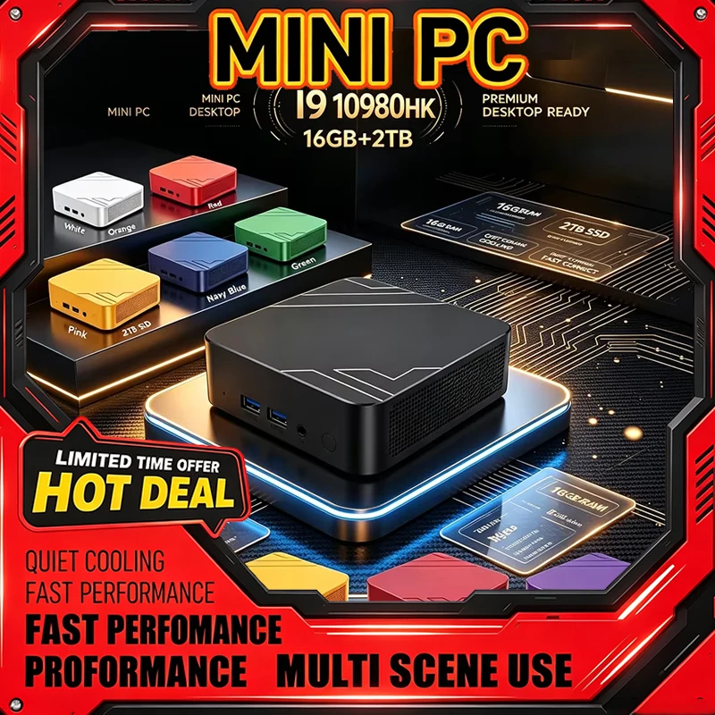 Home Office Windows 11 - 13‑Color Intel I9 10980HK Mini PC