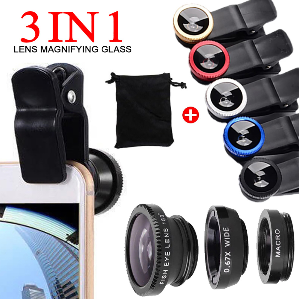 Universal 3 in 1 Fish Eye Lens - Home Office Zoom ulasan dan harga