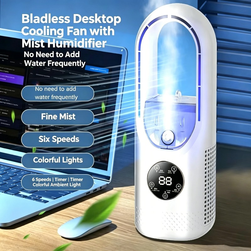 Quiet Bladeless Desktop Coolin - Home Office Hours ulasan dan harga