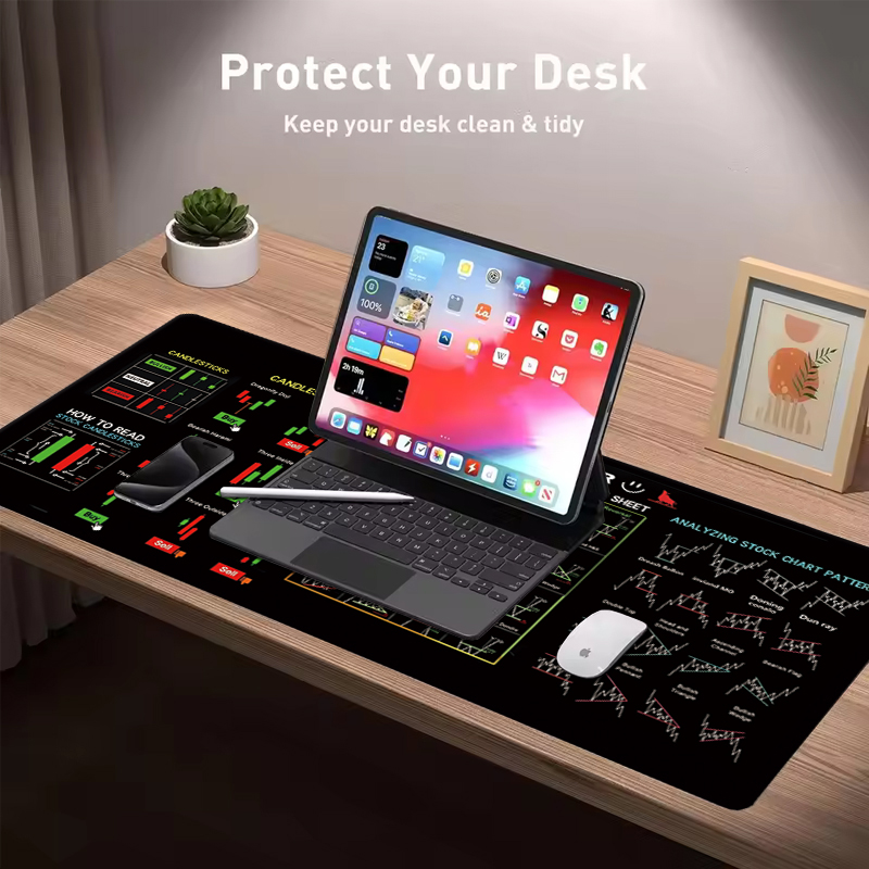 EXCO Stock Market Trader Leath - Desk Mat Leather ulasan dan harga