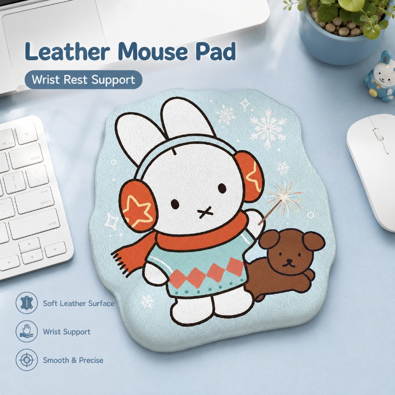 Anime Miffy Leather Mouse Pad  - Wrist Rest Pad ulasan dan harga