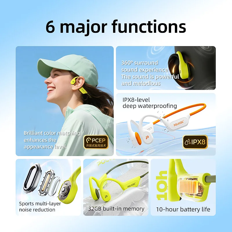 POLVCDG X9 Bone Conduction Ear - Home Office Headset ulasan dan harga