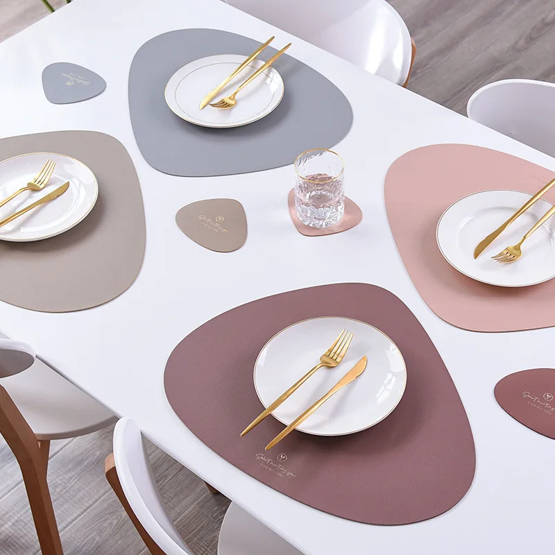Irregular Leather Placemats an - Desk Mat Leather ulasan dan harga