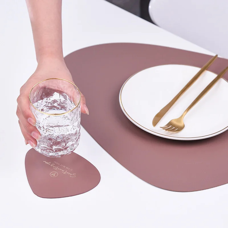 Irregular Leather Placemats an - Desk Mat Leather ulasan dan harga