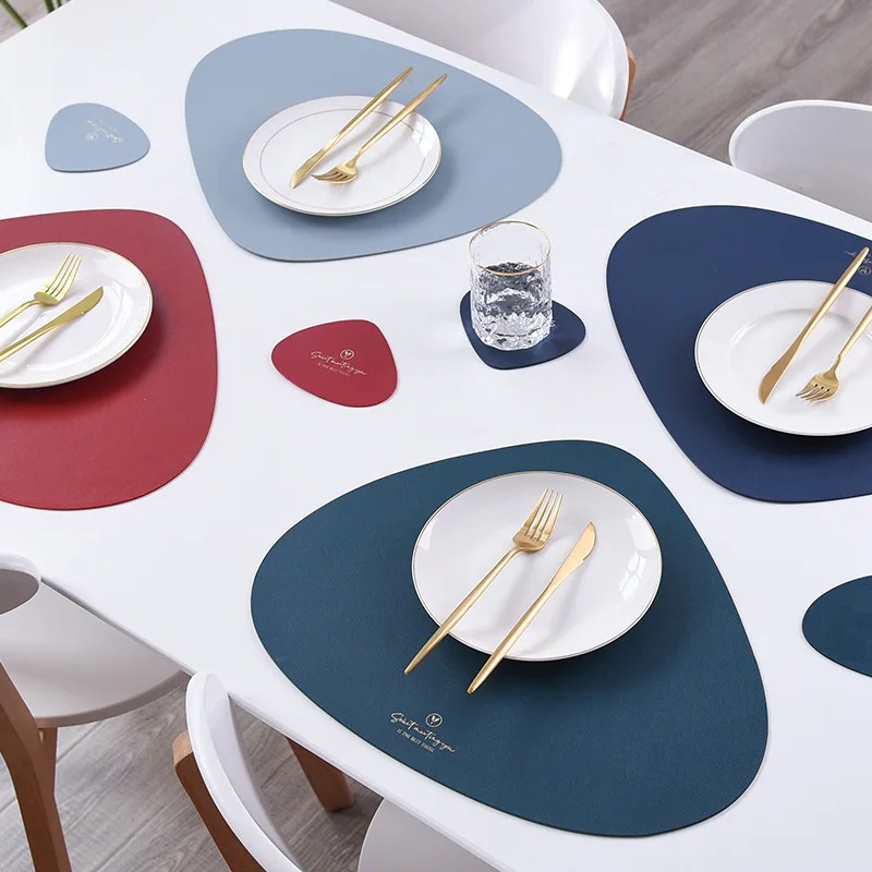 Irregular Leather Placemats an - Desk Mat Leather ulasan dan harga