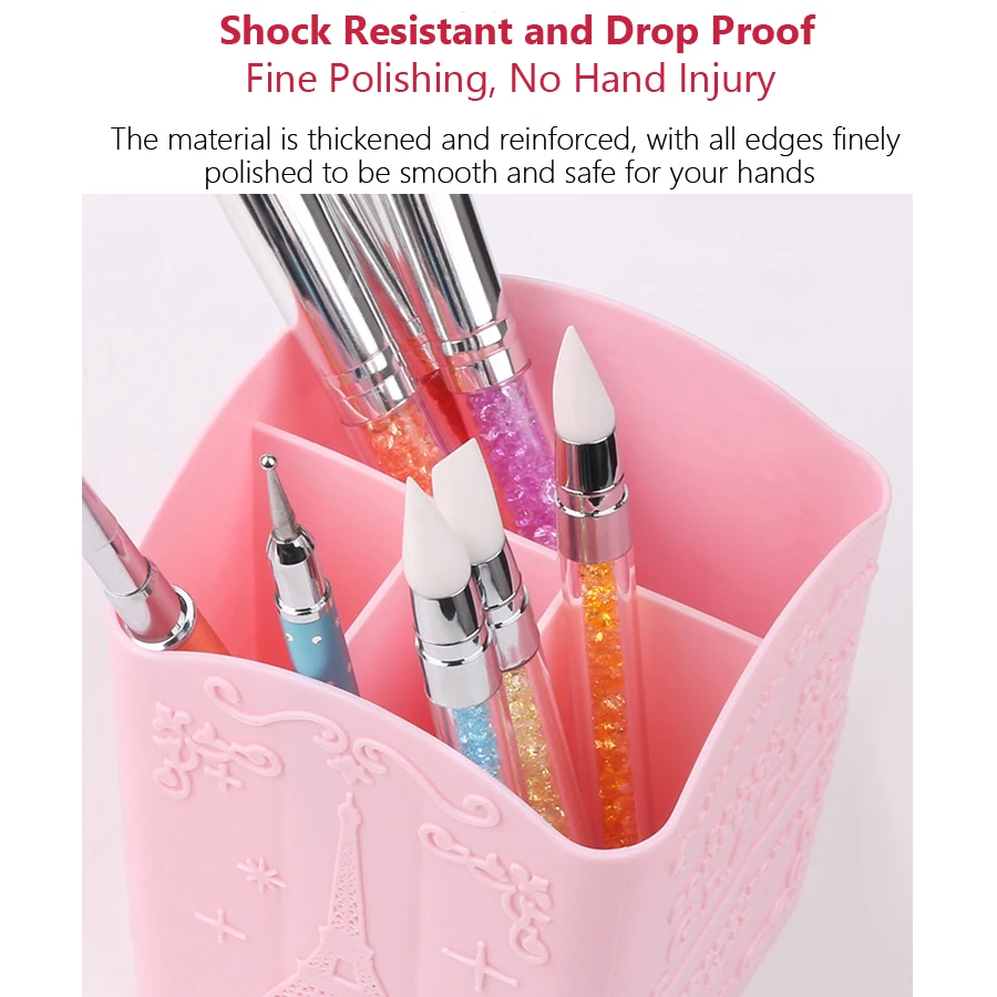 4-Compartment Nail Art Brush H - File Cabinet Drawer ulasan dan harga