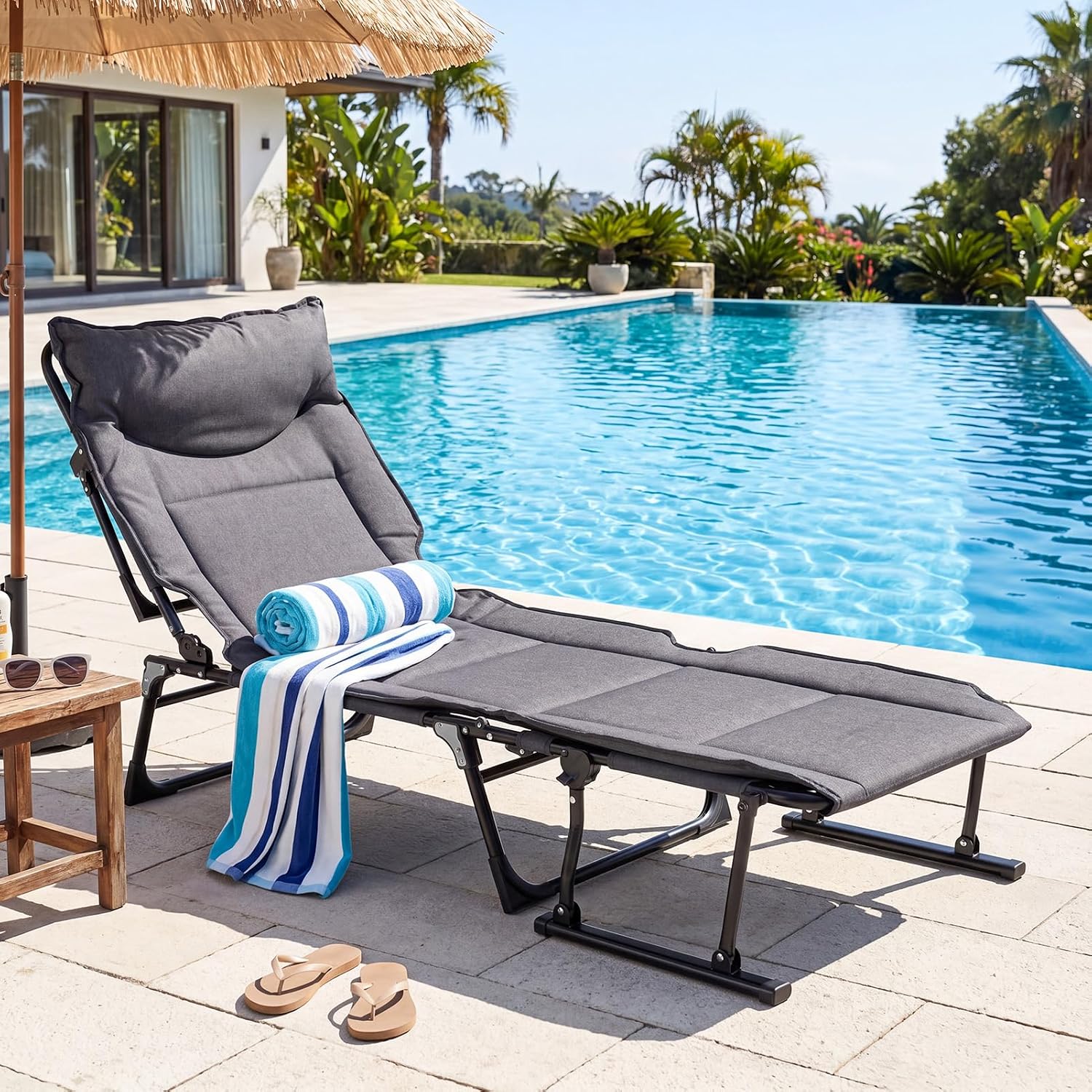 Folding Patio Lounge Chair Set - Home Office Headset ulasan dan harga