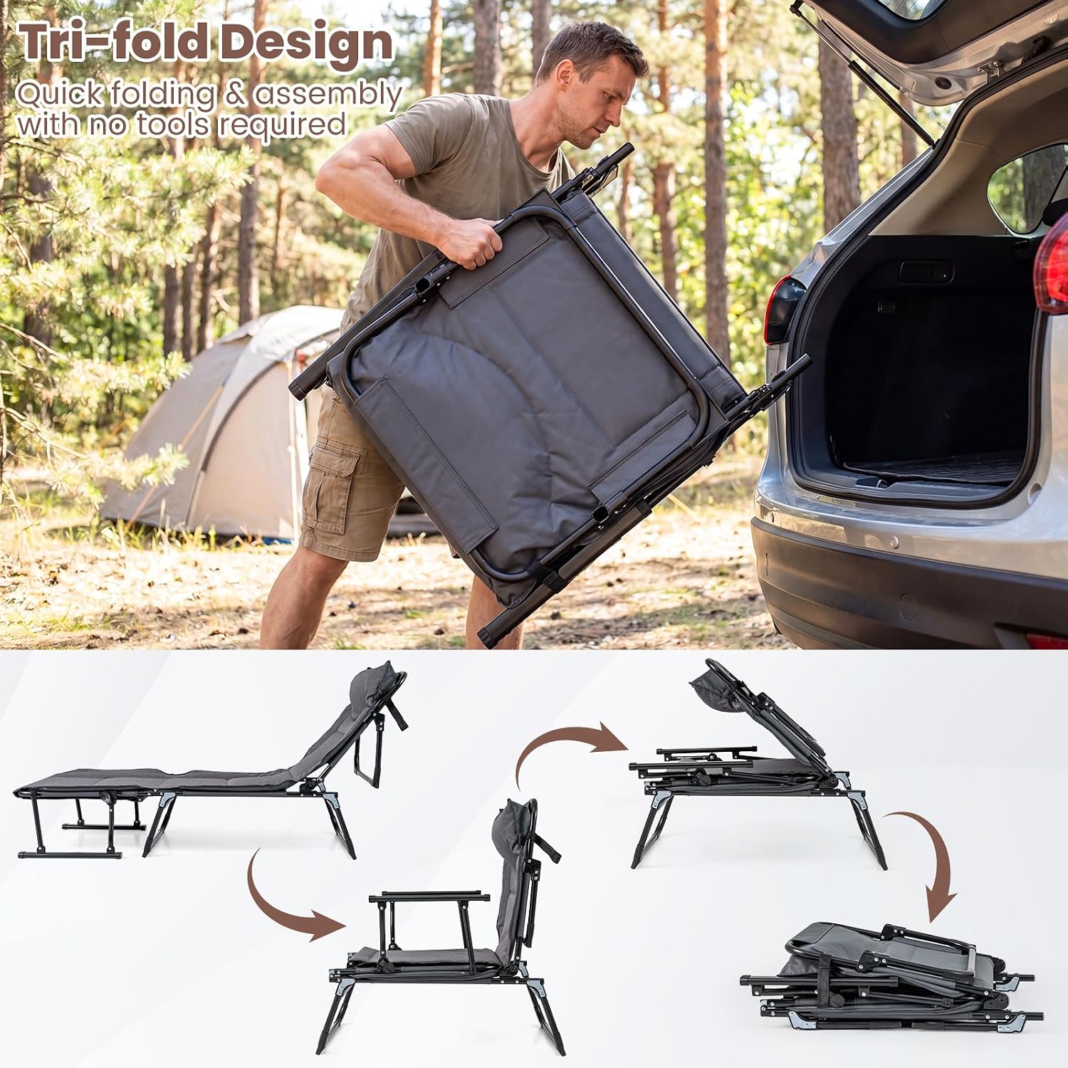 Folding Patio Lounge Chair Set - Home Office Headset ulasan dan harga