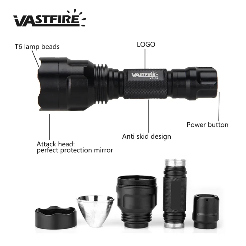 LED Tactical Hunting Flashligh - Zoom Lighting Kit ulasan dan harga