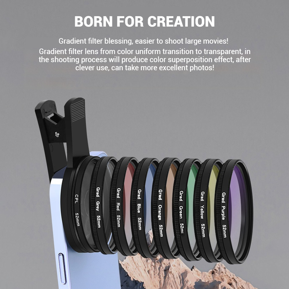 52mm Clip-On Smartphone Camera - Zoom Lighting Kit ulasan dan harga
