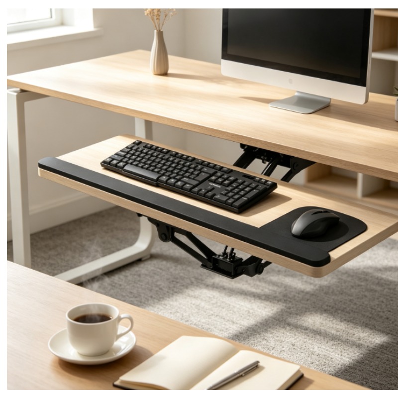 Keyboard Tray Under Desk Slidi - Wrist Rest Pad ulasan dan harga