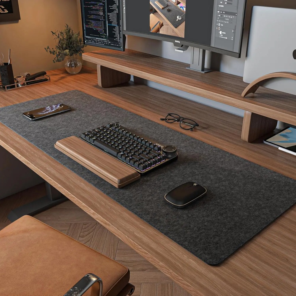 Felt Desk Mat Computer Mat for - Home Office Keyboard And Mouse ulasan dan harga