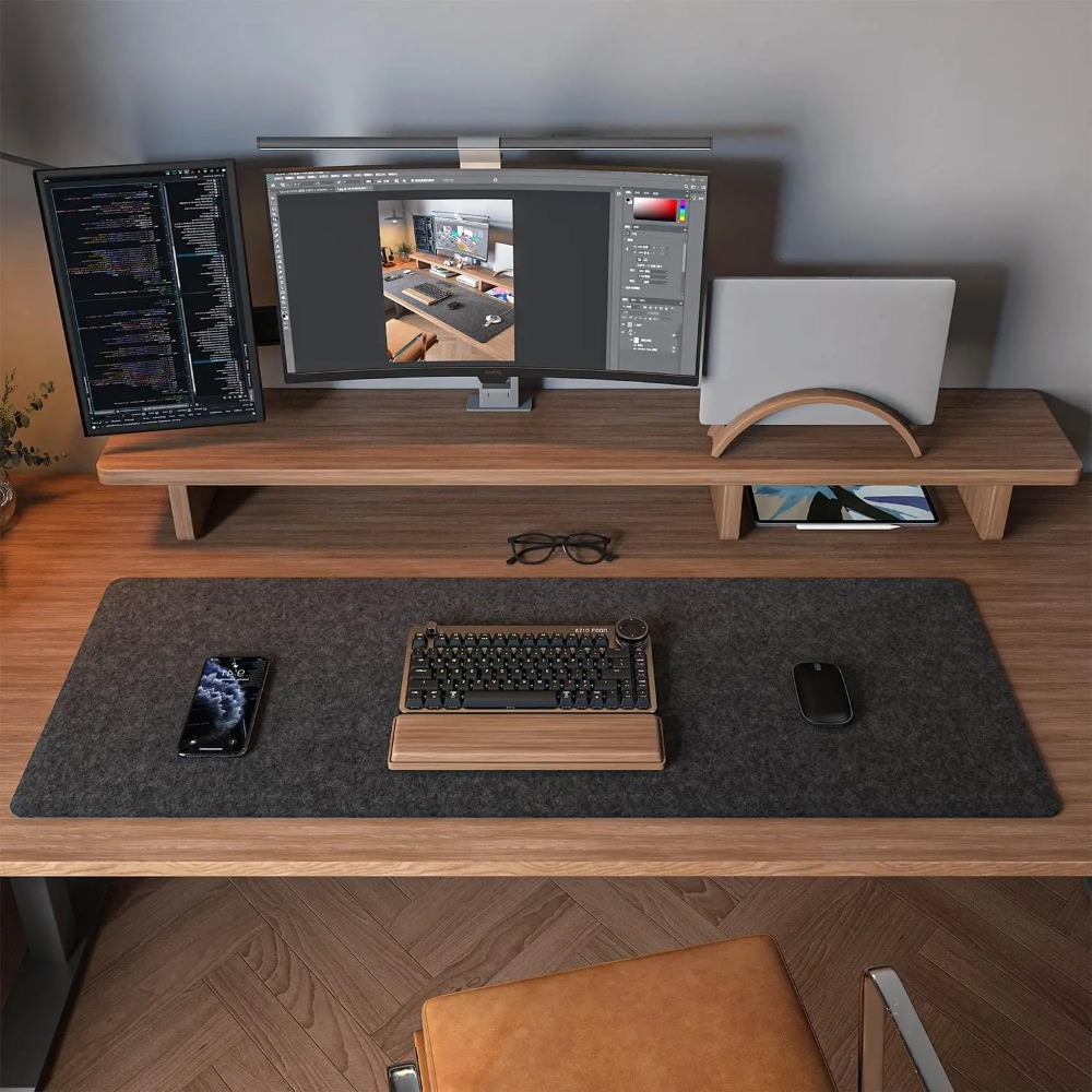 Felt Desk Mat Computer Mat for - Home Office Keyboard And Mouse ulasan dan harga