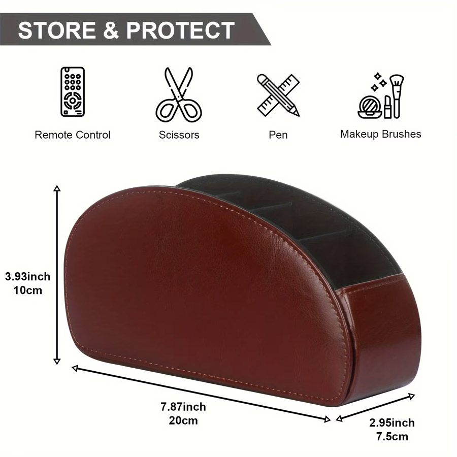 1Pc 5 Grid PU Leather Desktop  - Home Office Jobs ulasan dan harga