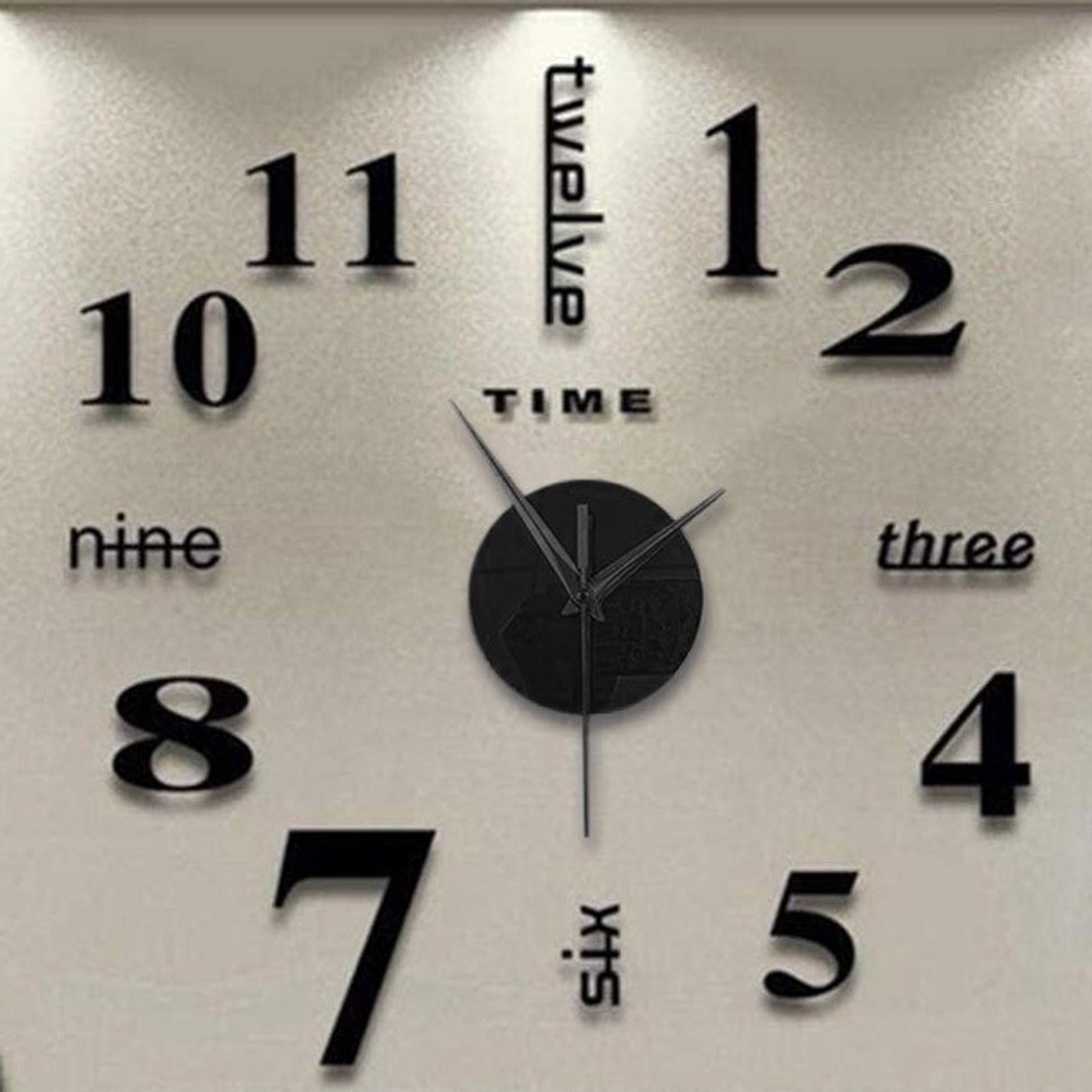 Frameless Diy Wall Mute Clock  - Home Office Hours ulasan dan harga