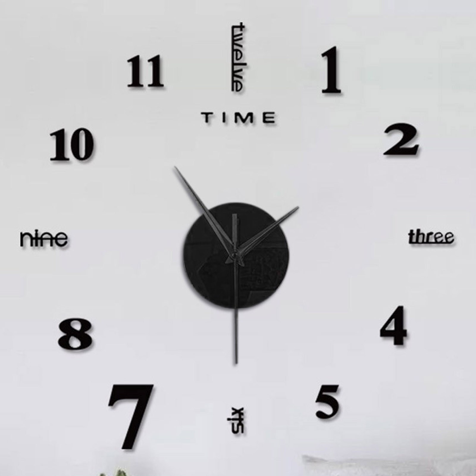 Frameless Diy Wall Mute Clock  - Home Office Hours ulasan dan harga