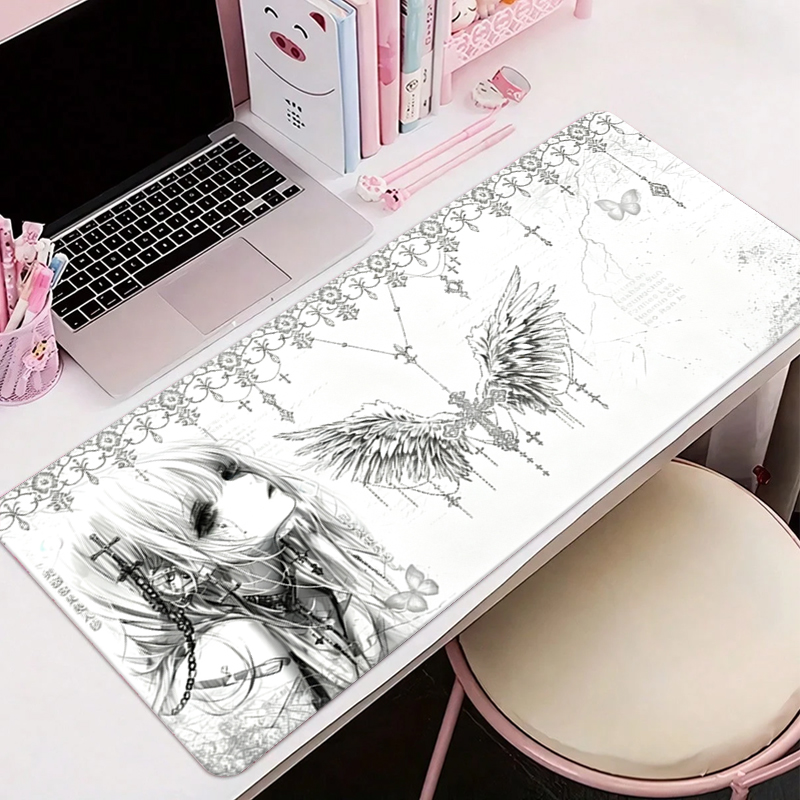 Leather Mousepad Black White A - Home Office Keyboard And Mouse ulasan dan harga