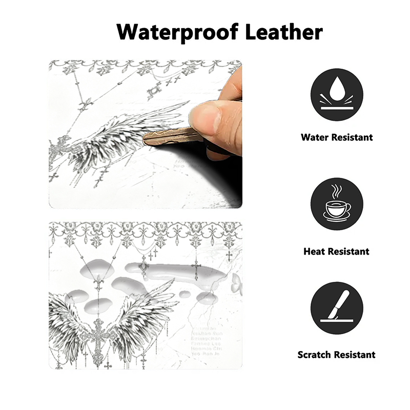 Leather Mousepad Black White A - Home Office Keyboard And Mouse ulasan dan harga