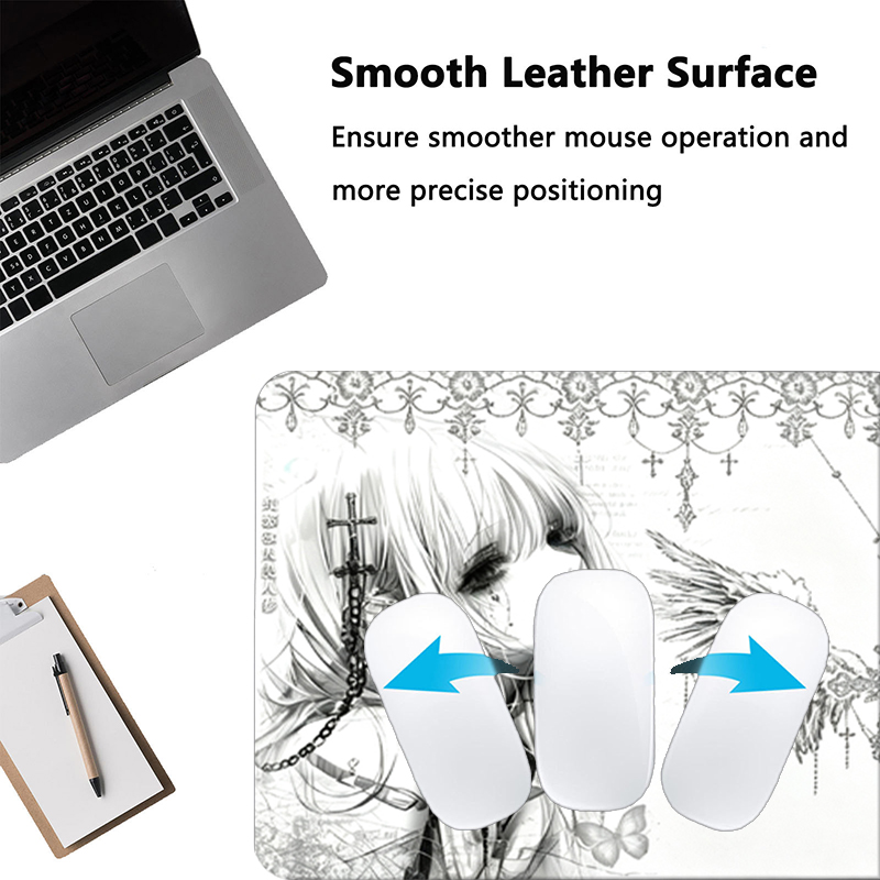 Leather Mousepad Black White A - Home Office Keyboard And Mouse ulasan dan harga