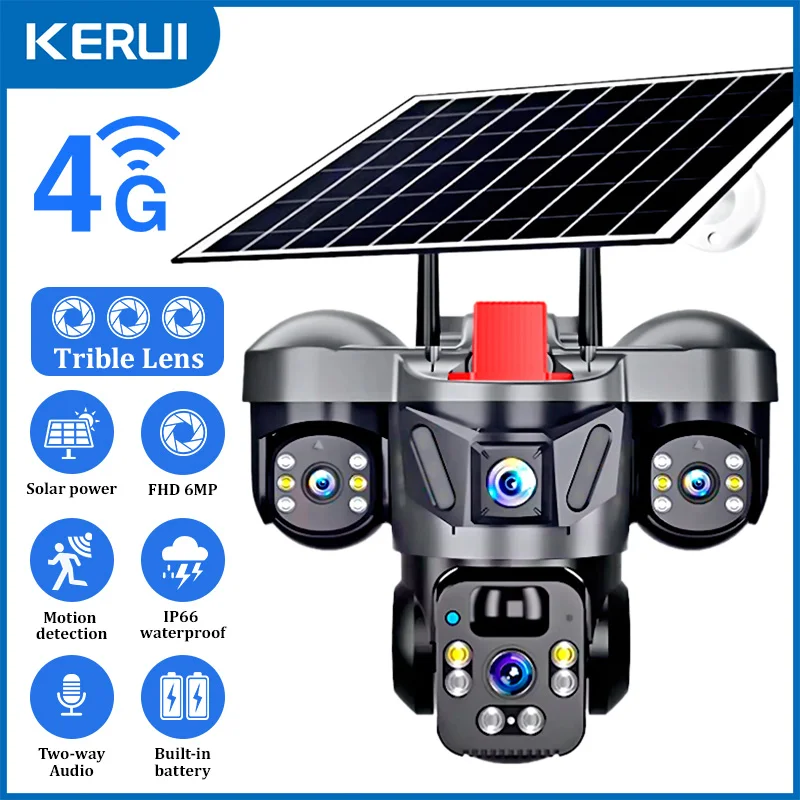 KERUI Outdoor PTZ 6MP 4G SIM W - Home Office Zoom ulasan dan harga