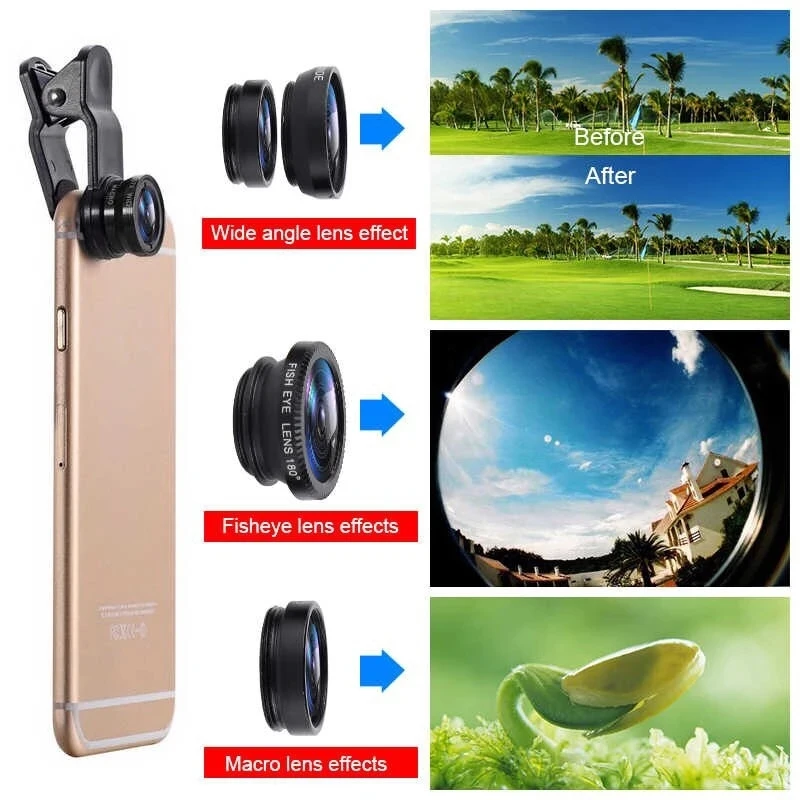 3in1 Fisheye Wide Angle Micro  - Home Office Zoom ulasan dan harga